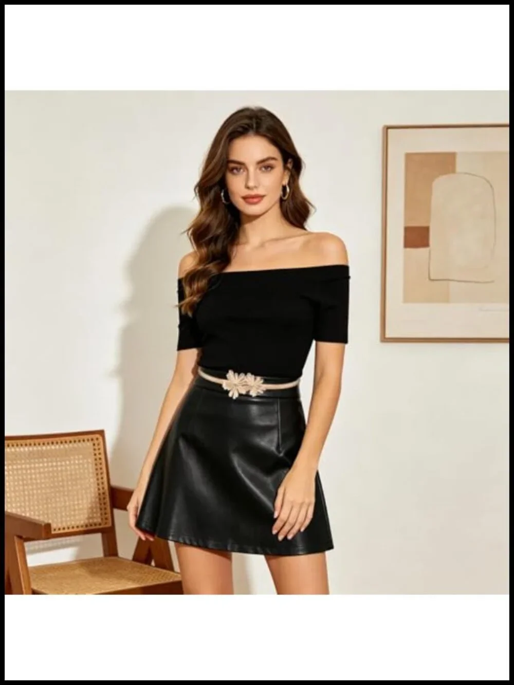 Stretch Skinny Waist Belt Metal Knot Buckle - 28